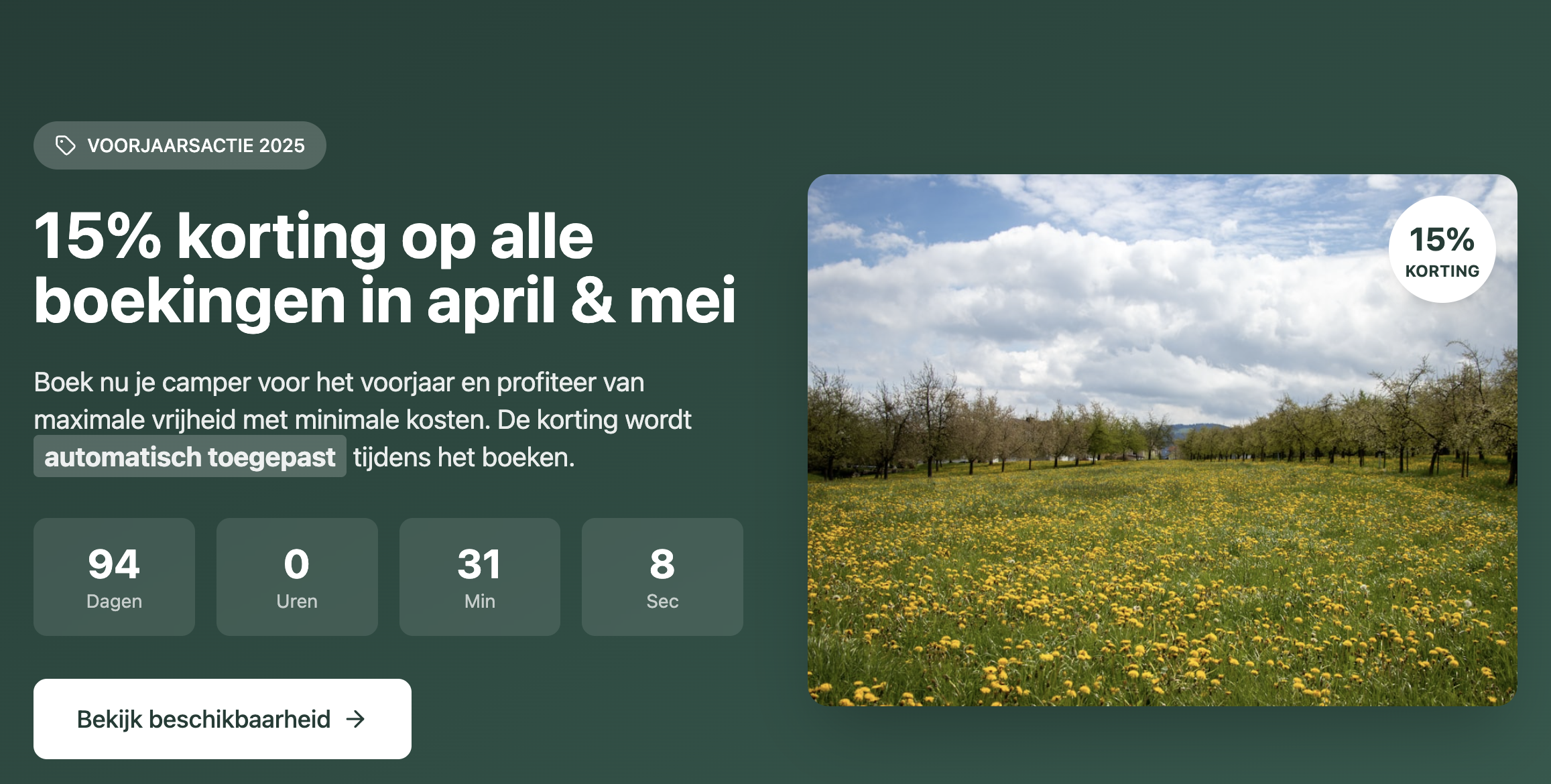 Camper in een berglandschap